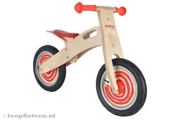 Woodtoys Houten loopfiets rood Loopfietsen.nl